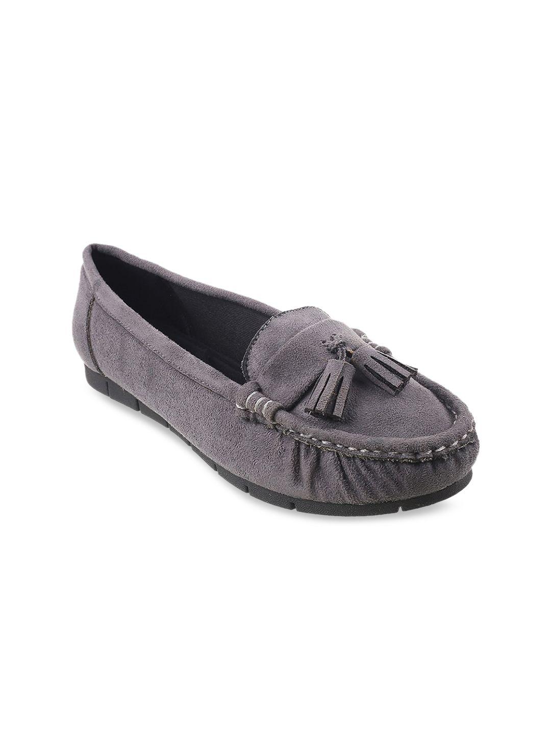 mochi women grey ballerinas with tassels flats