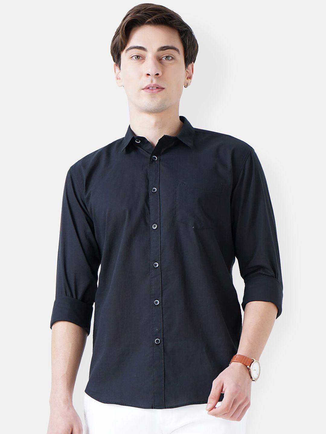 soratia men black slim fit casual shirt