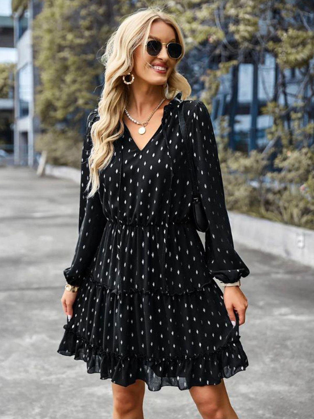 la aimee women black polka dotted dress