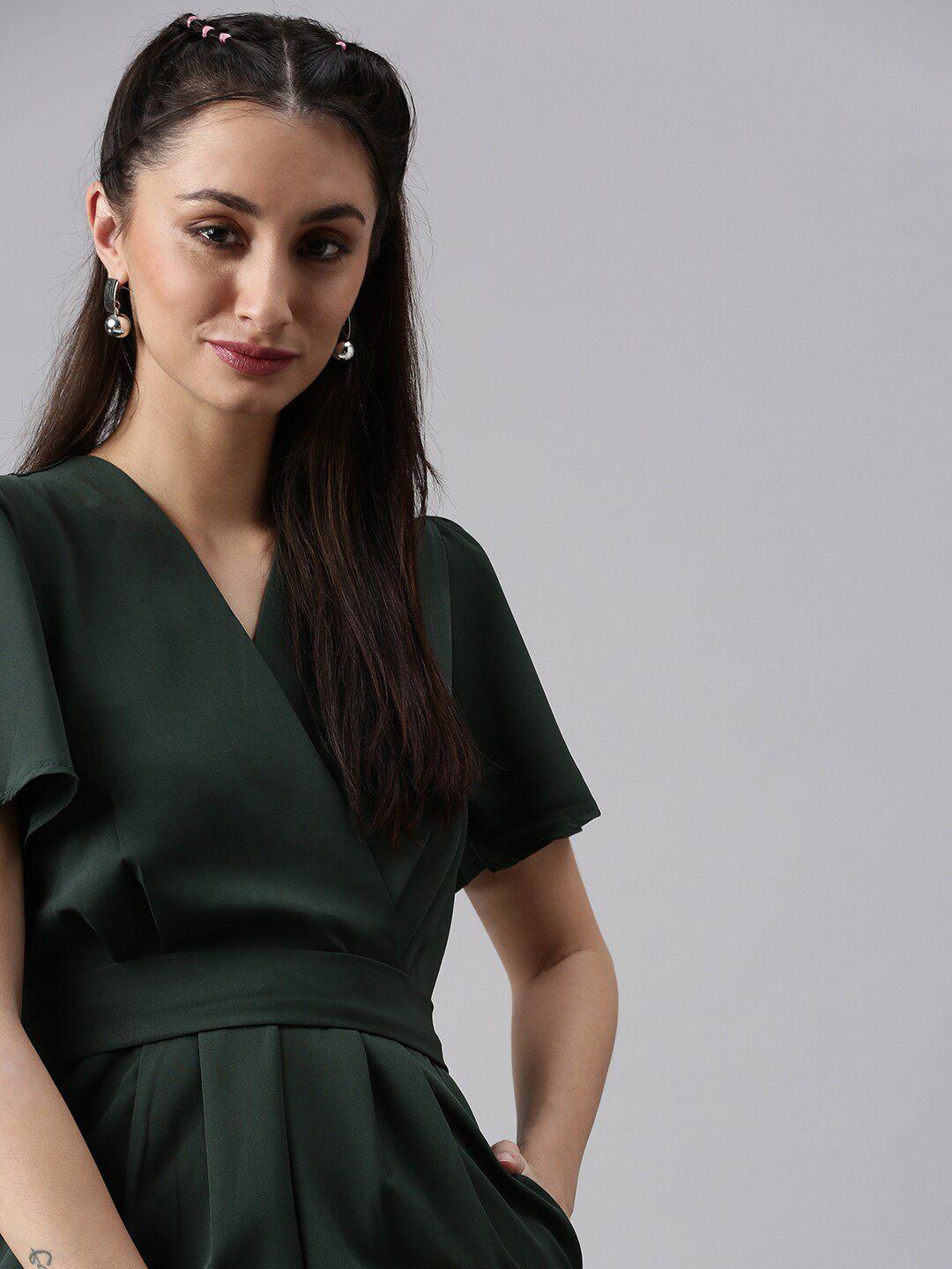 showoff green basic jumpsuit