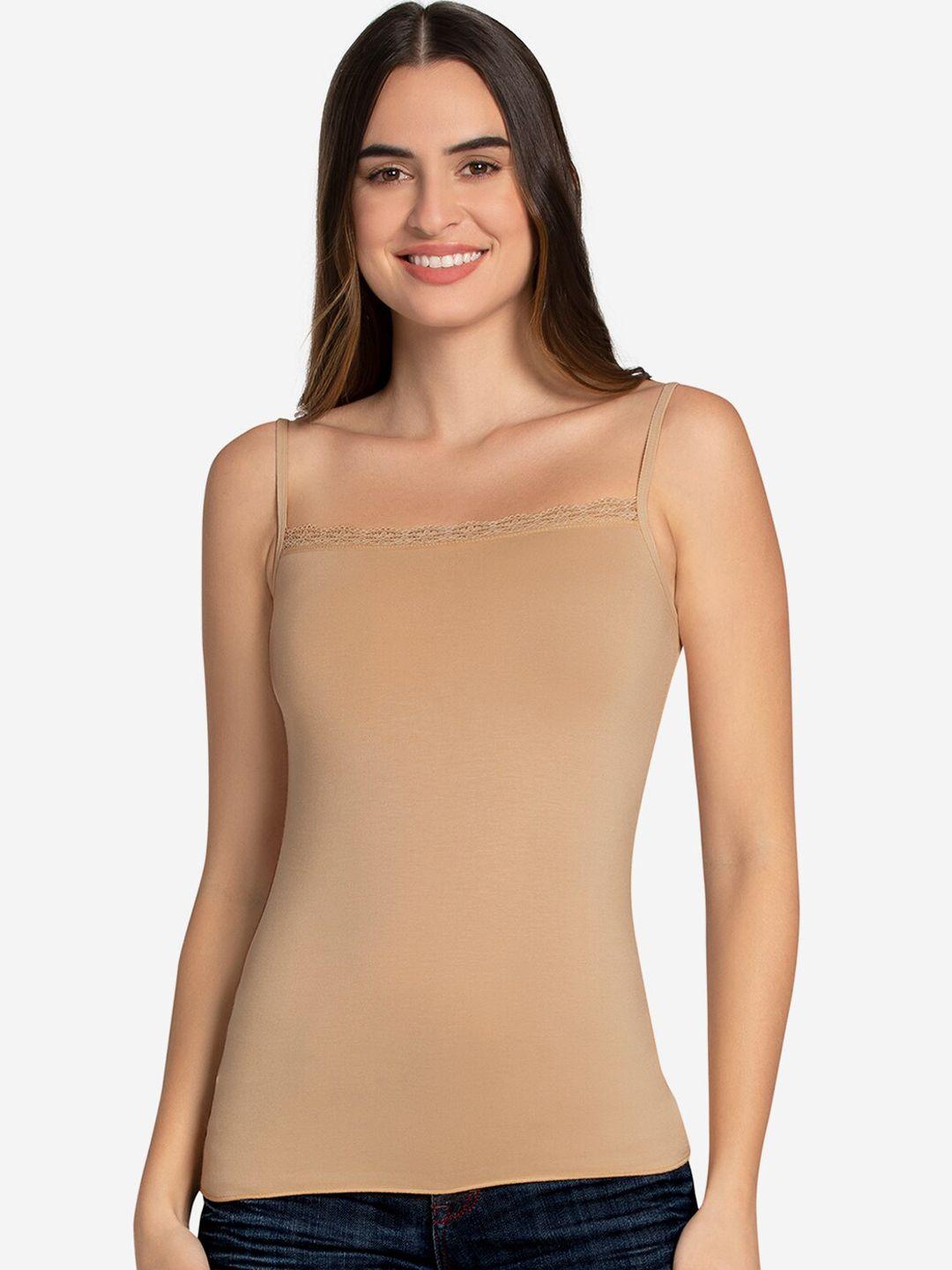 amante women nude-colored solid sleeveless  non-padded camisole