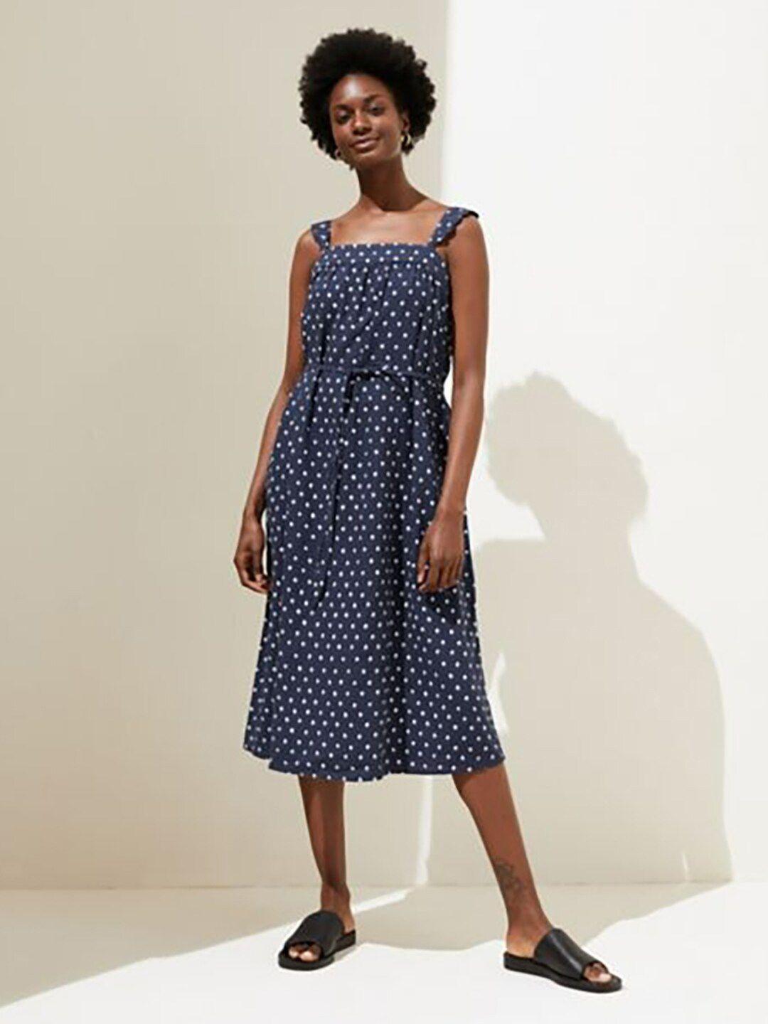 marks & spencer women blue a-line dress