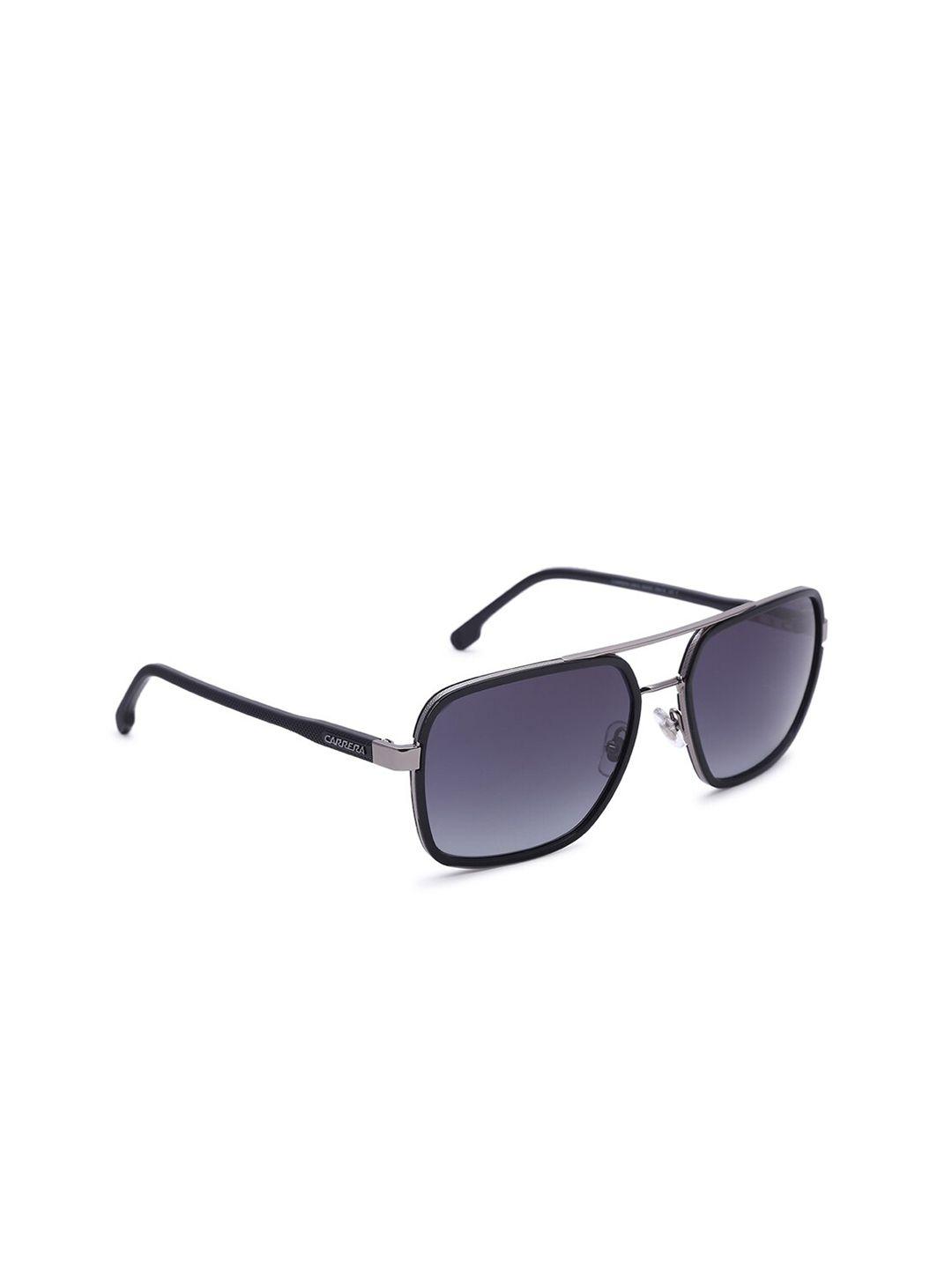 carrera men grey lens & black square sunglasses with polarised lens