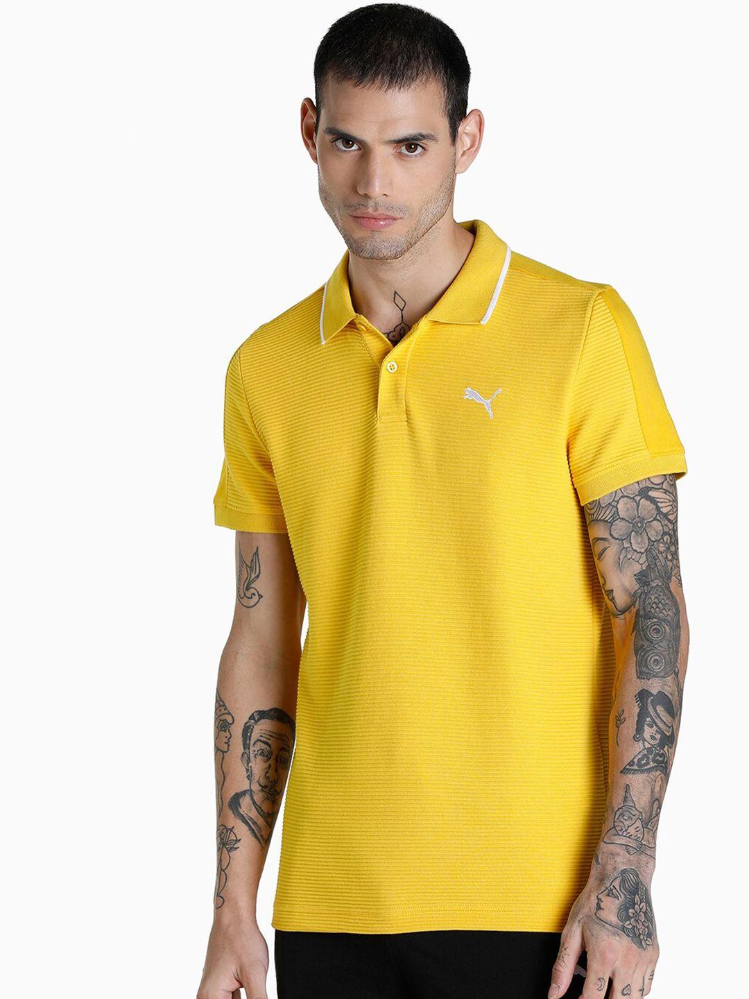 puma men yellow ottoman polo