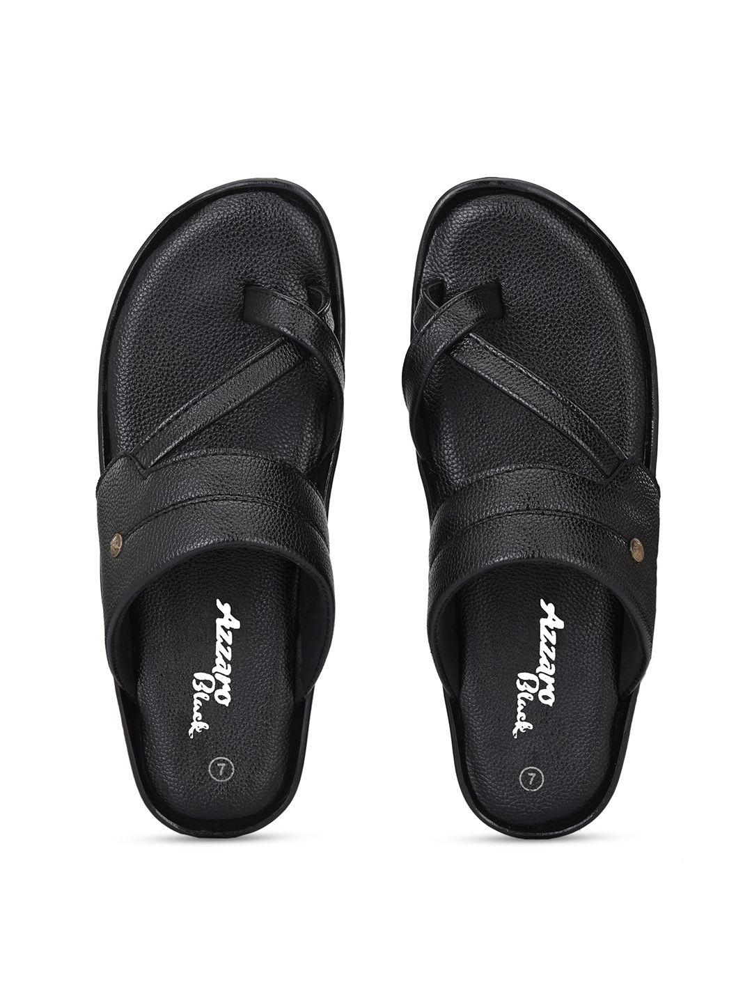 azzaro black men black & white thong flip-flops