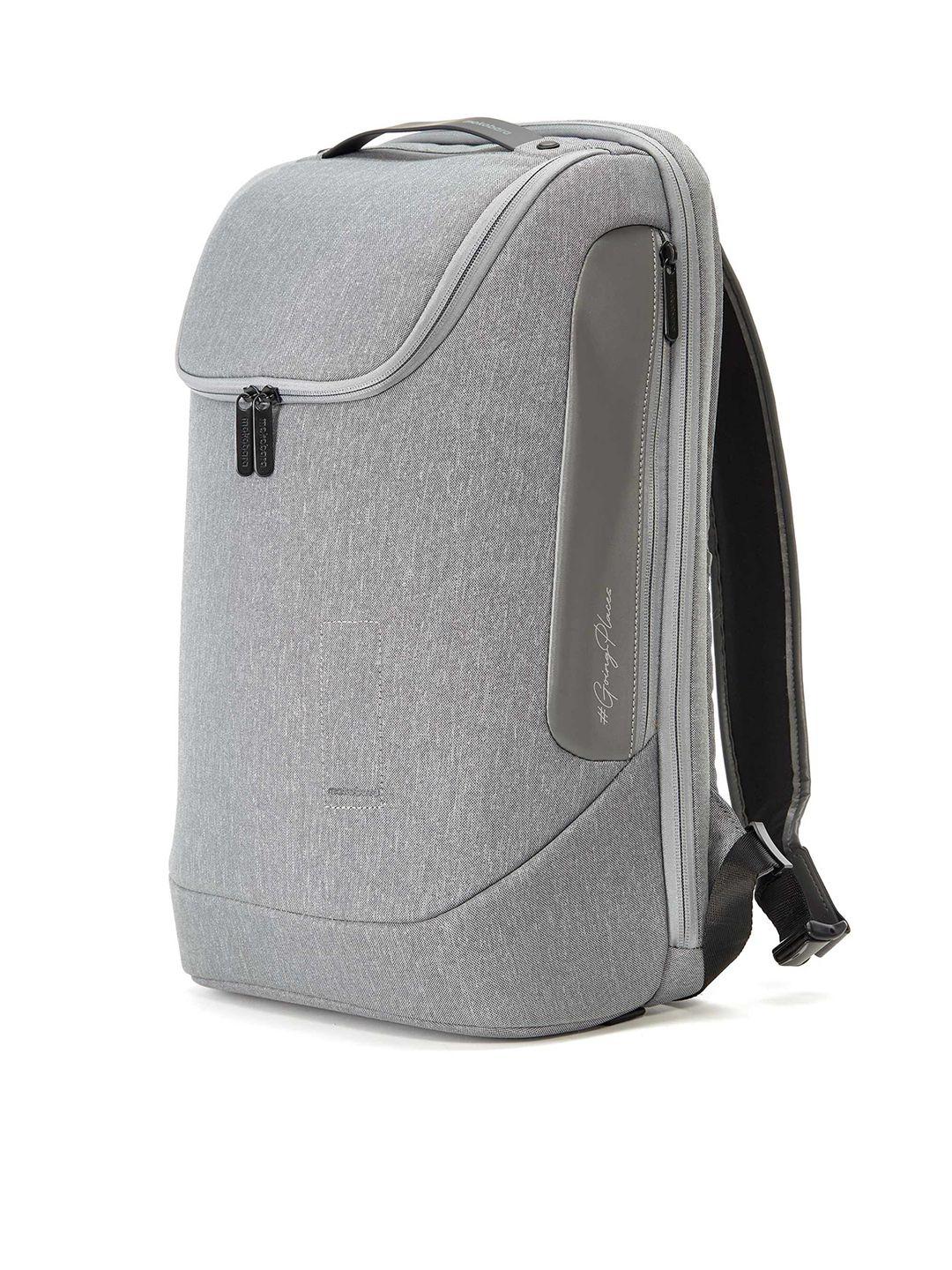 mokobara unisex grey & yellow polyester backpack