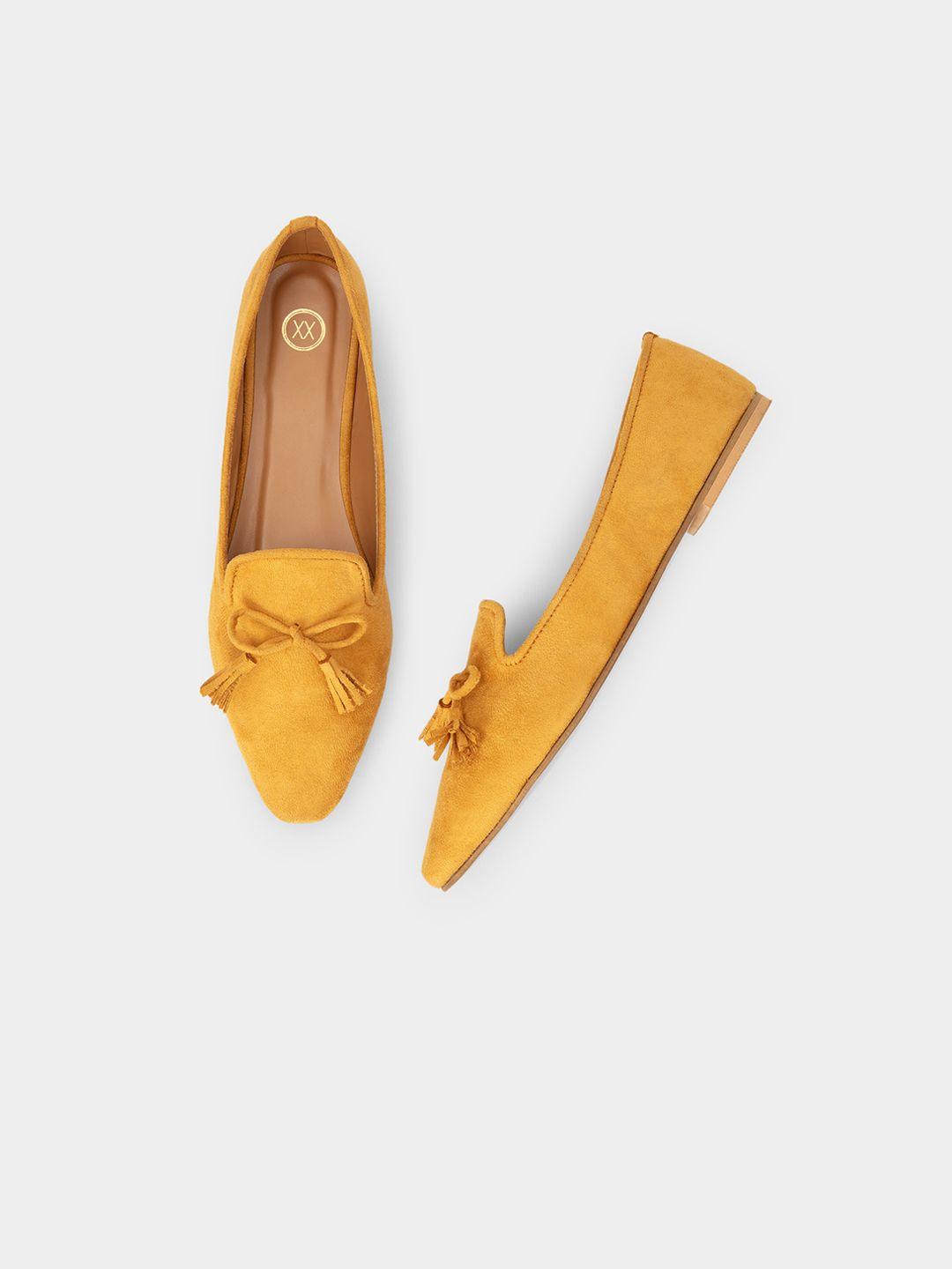 20dresses women mustard ballerinas with bows flats