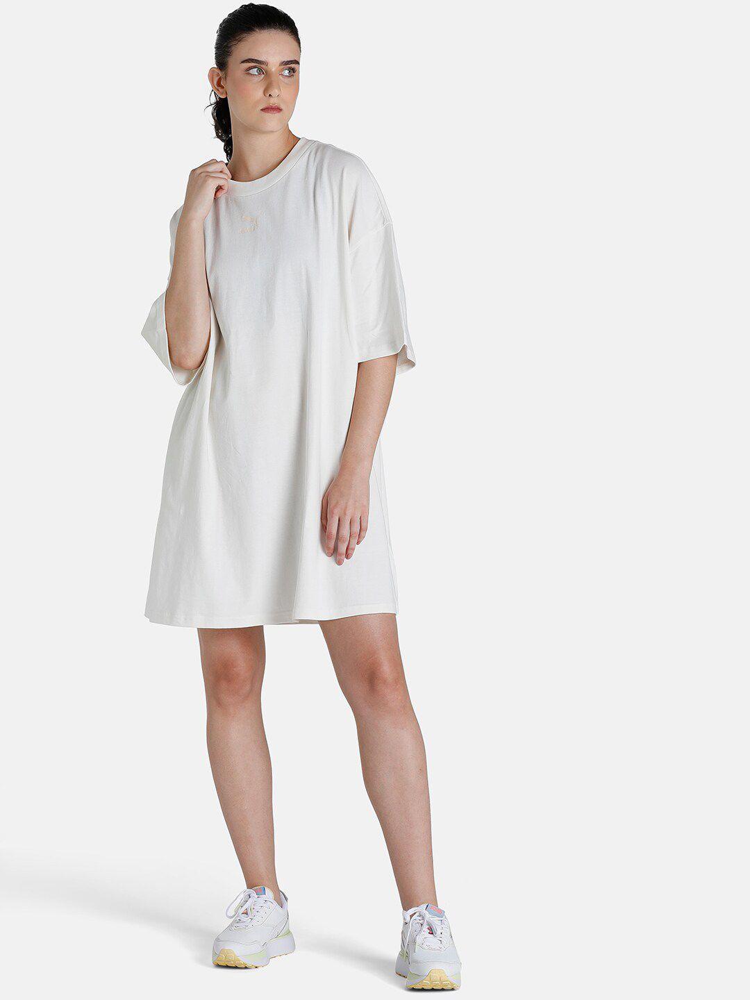 puma women relaxed fit cotton t-shirt dress