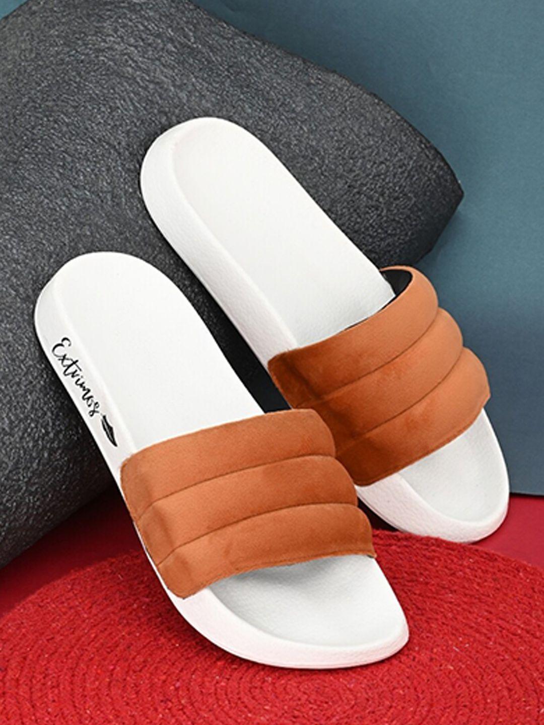 extrimos men orange & white sliders