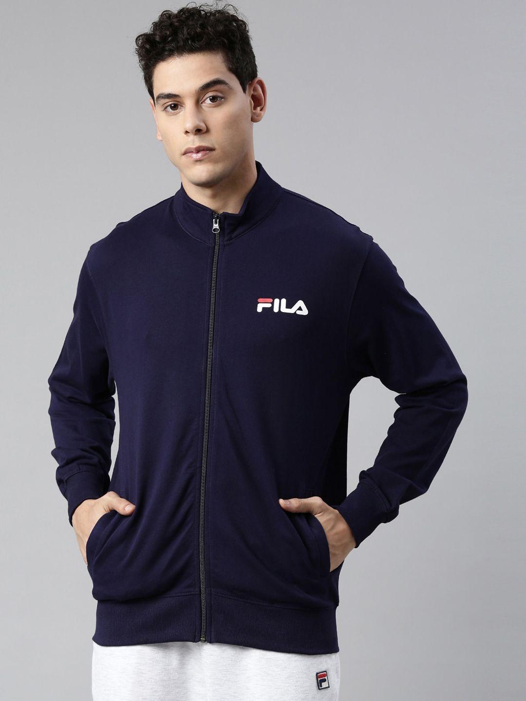 fila men blue solid jadir sporty jacket