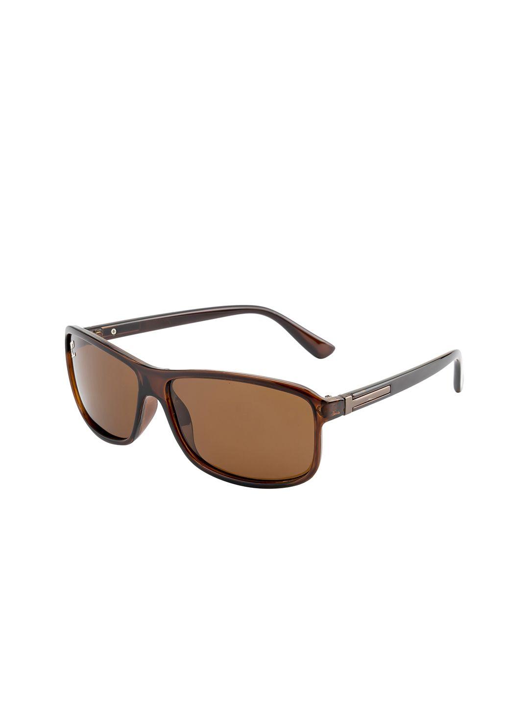 clark n palmer unisex brown lens & brown wayfarer sunglasses with polarised and uv protected lens