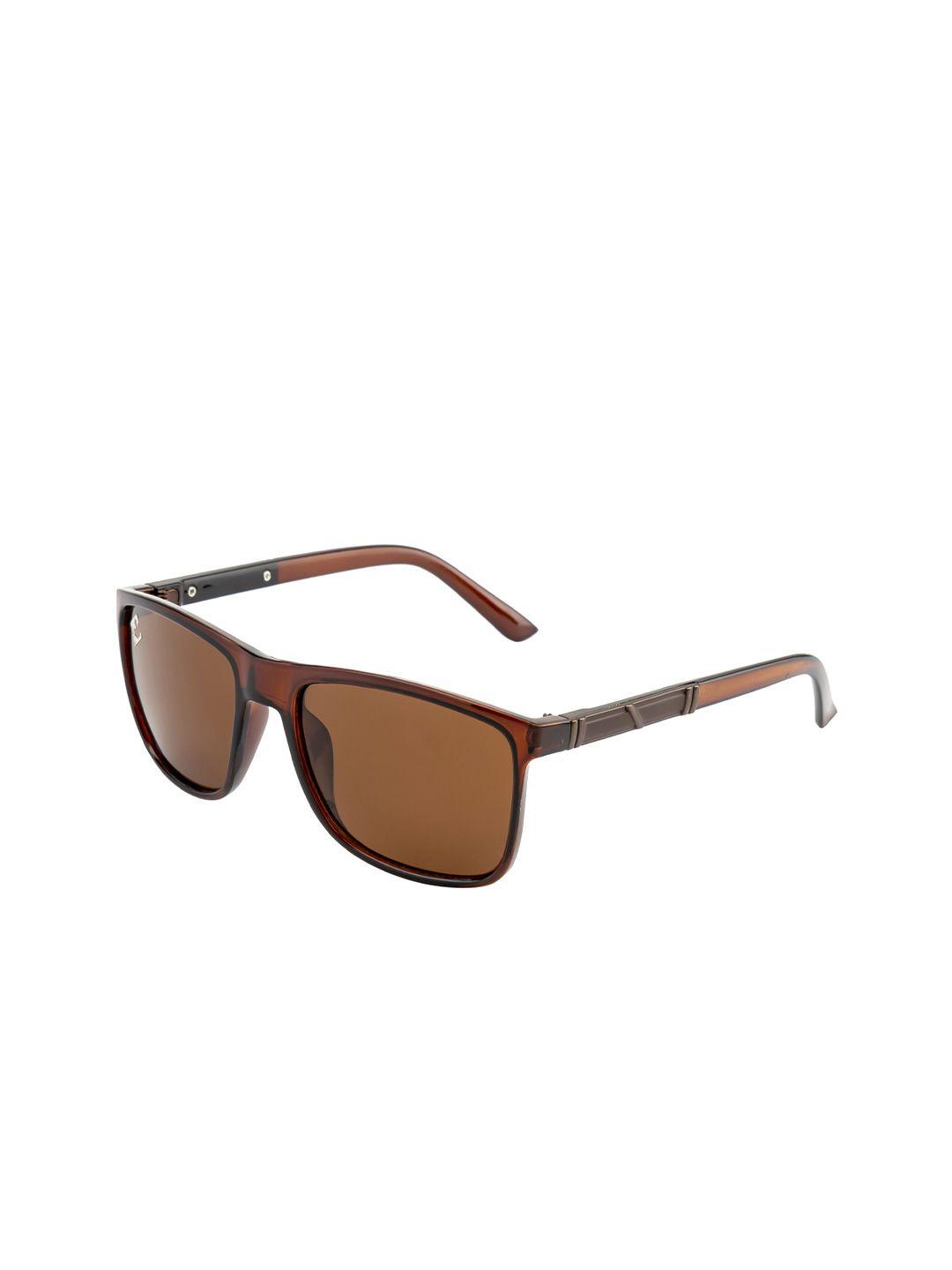 clark n palmer unisex brown lens & brown square sunglasses with polarised and uv protected lens