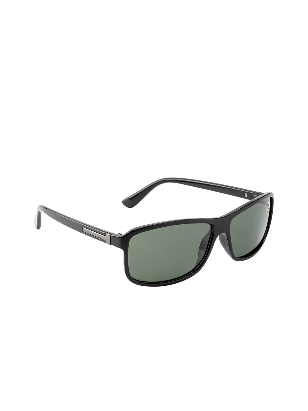 clark n palmer unisex green lens & black wayfarer sunglasses with polarised and uv protected lens