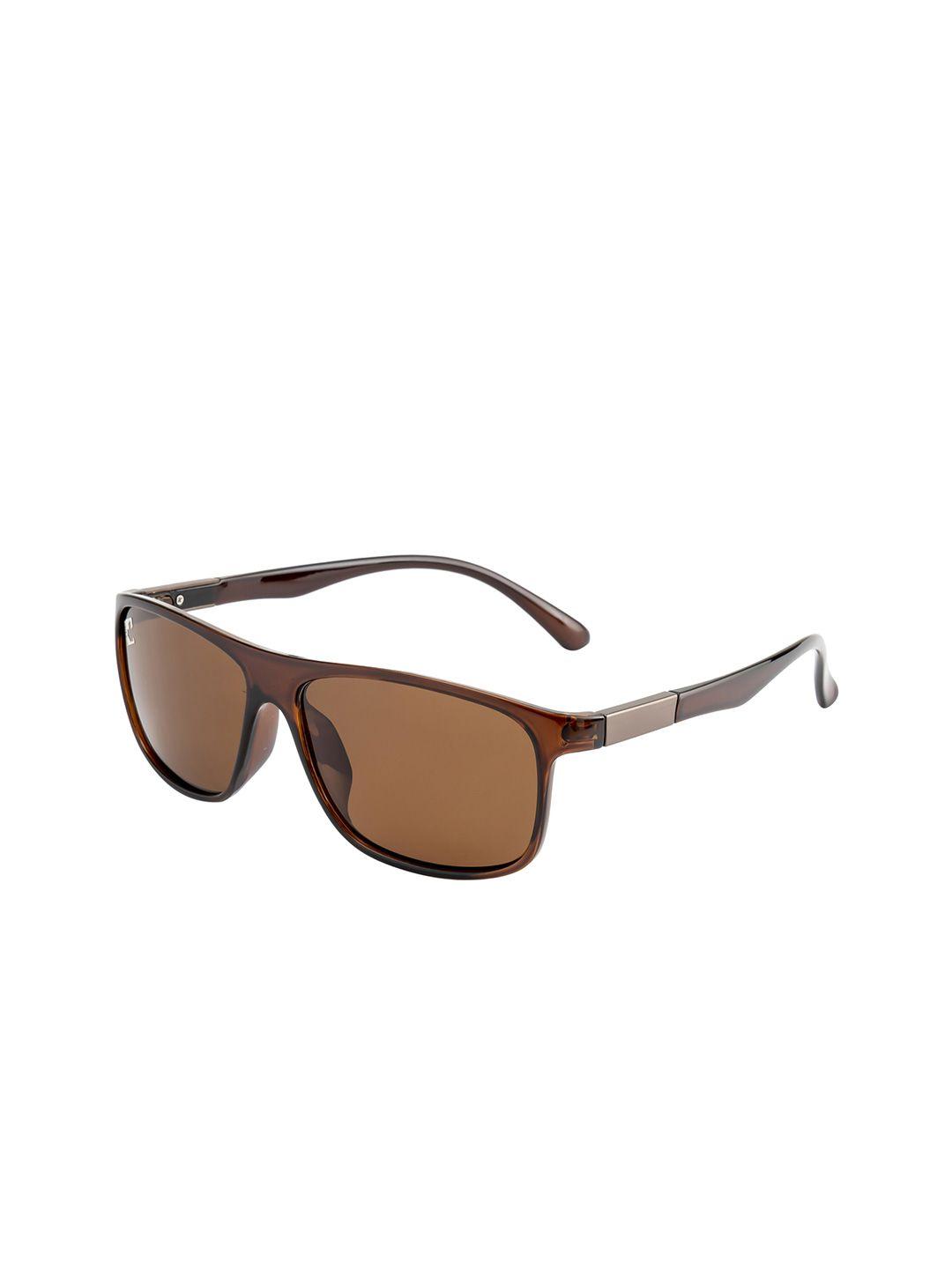 clark n palmer unisex brown lens & brown wayfarer sunglasses with polarised and uv protected lens