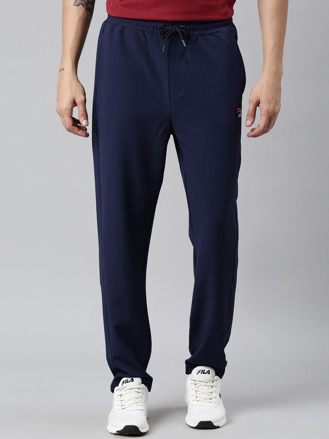 fila men blue solid track pants