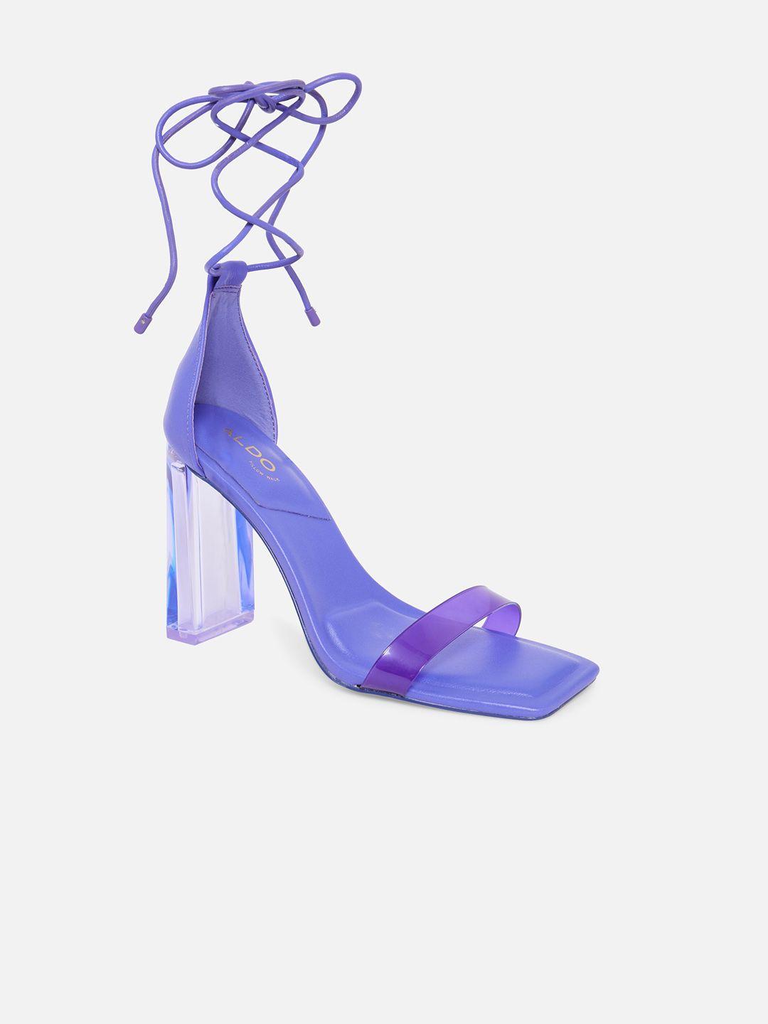 aldo purple block heels