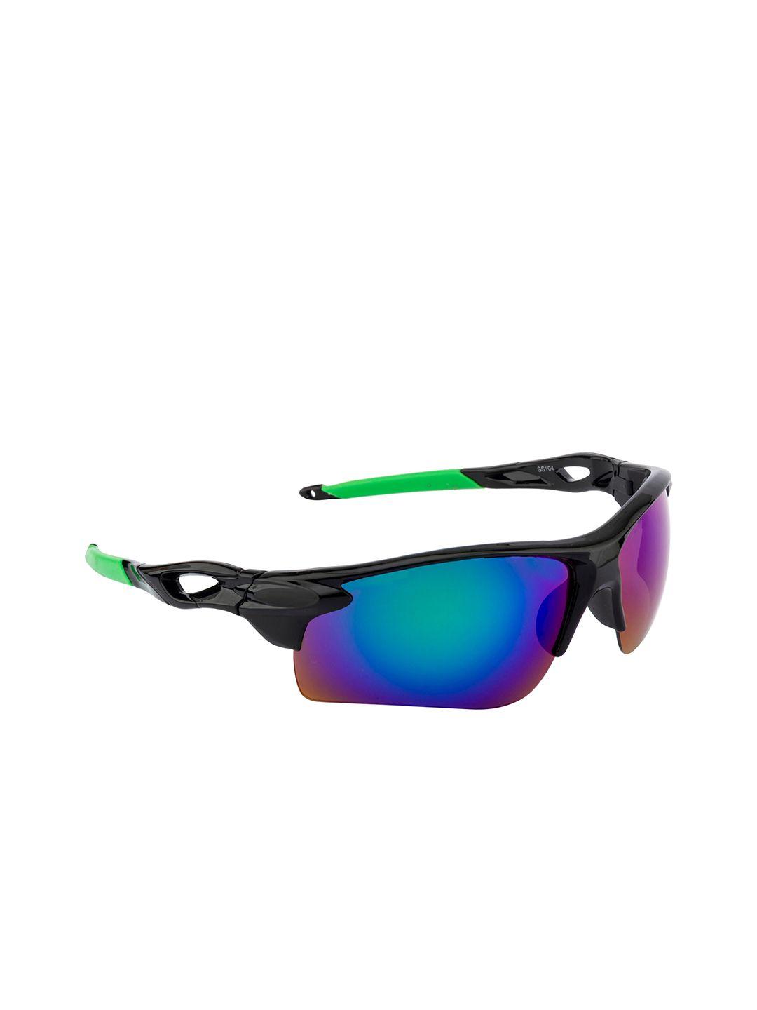 clark n palmer unisex mirrored lens & black sports sunglasses with uv protected lens