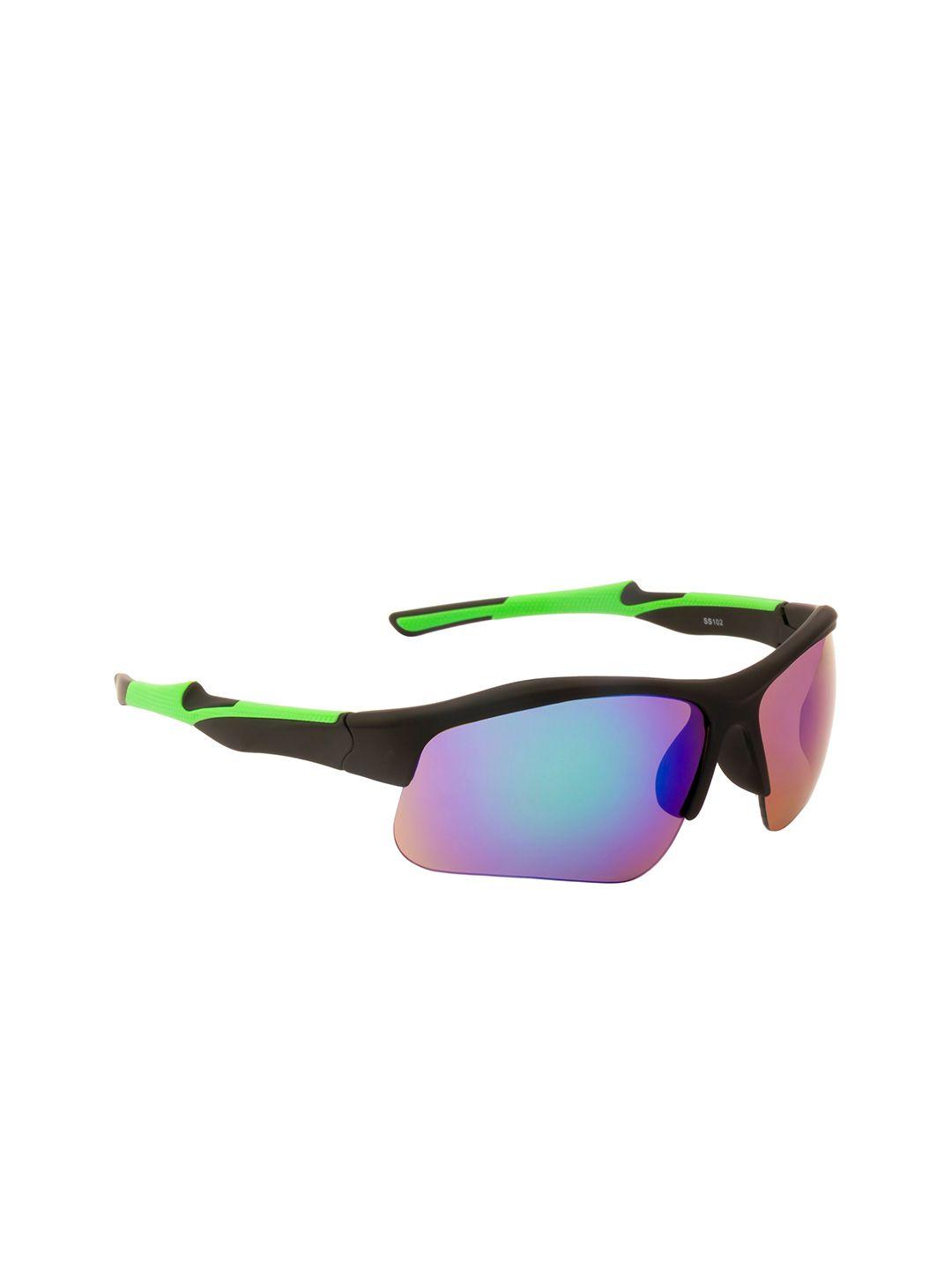 clark n palmer unisex mirrored lens & black sports sunglasses with uv protected lens