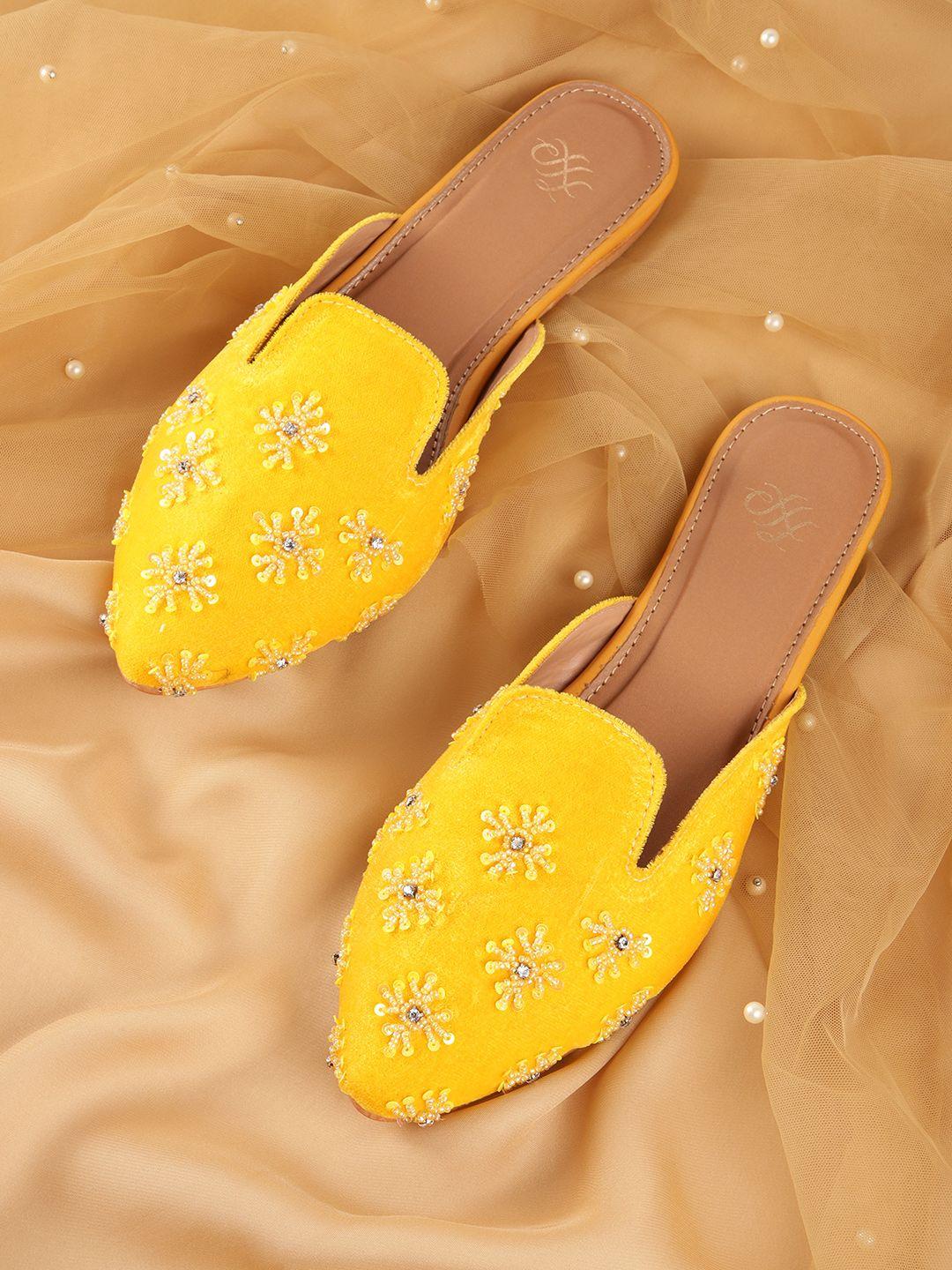 house of pataudi women handcrafted embellished ethnic mules