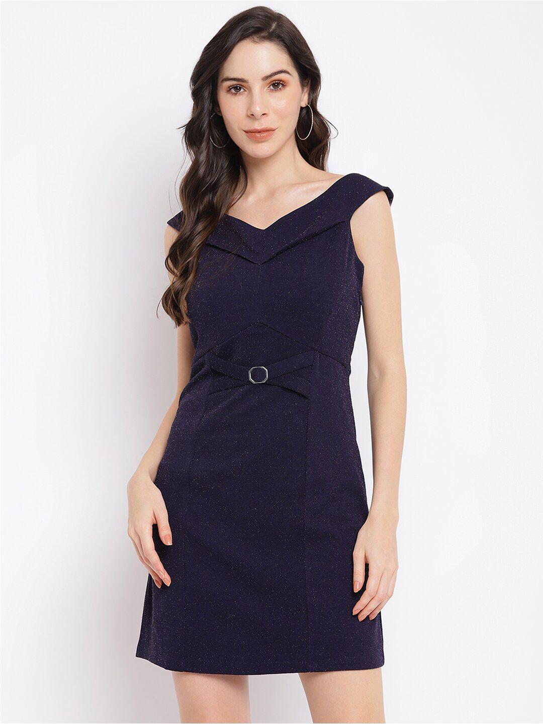 latin quarters women navy blue sheath dress