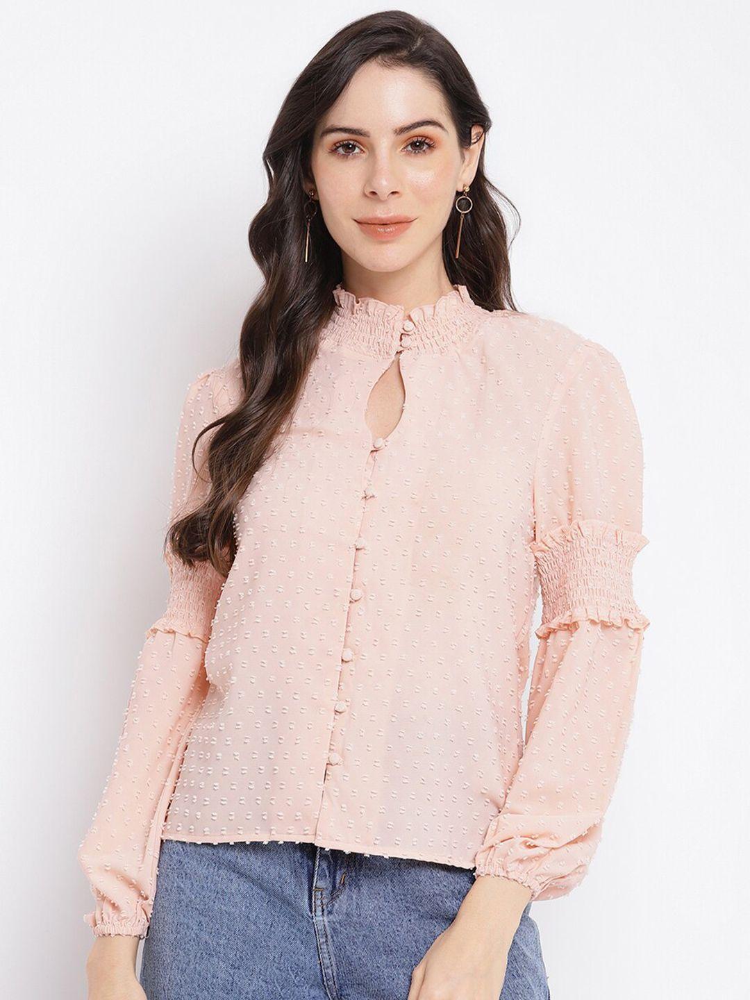 latin quarters pink full sleeve solid top