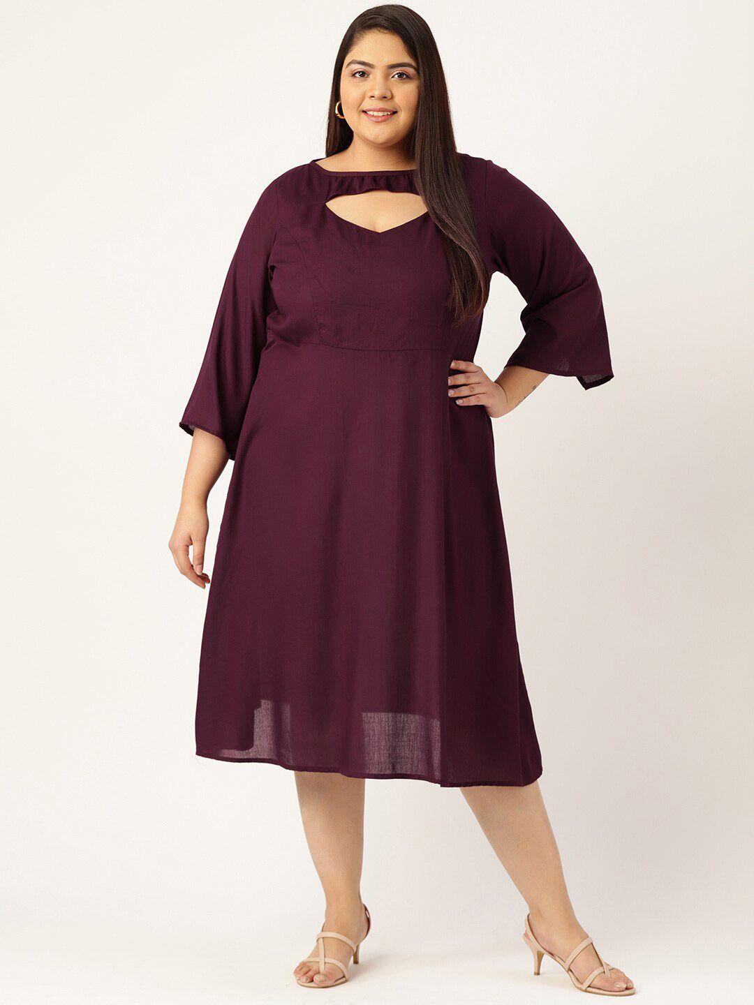 therebelinme women burgundy midi dress