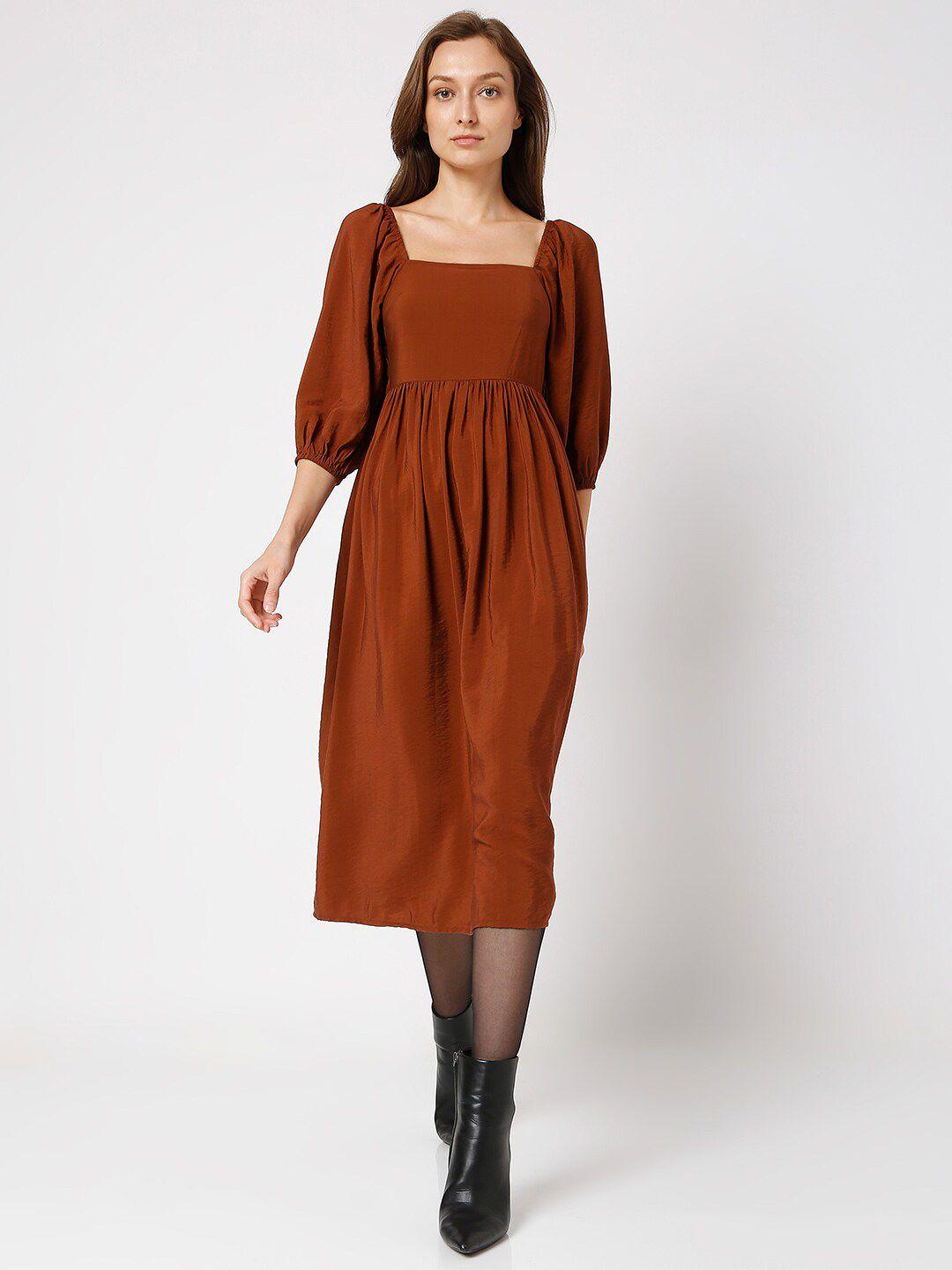 vero moda brown midi dress