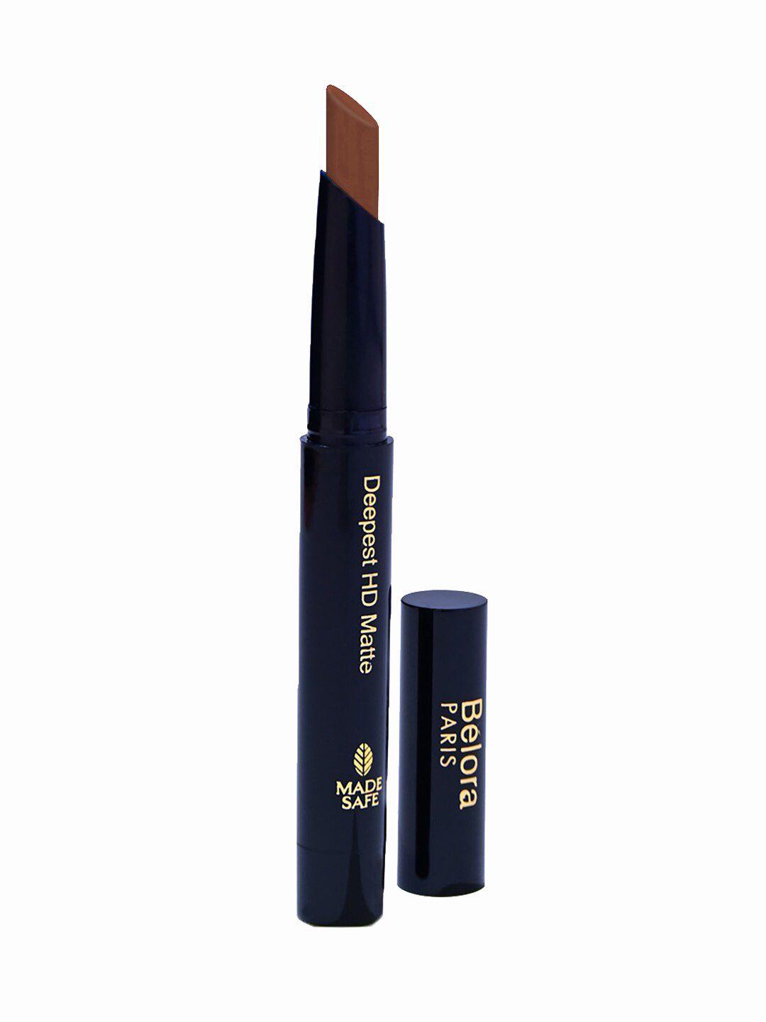 belora paris deepest hd matte crayon sustainable lipstick 1.2gm - brownie