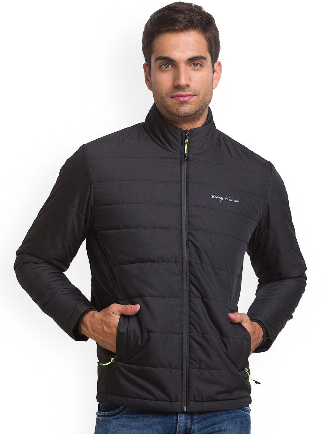 being human men black padded jacket