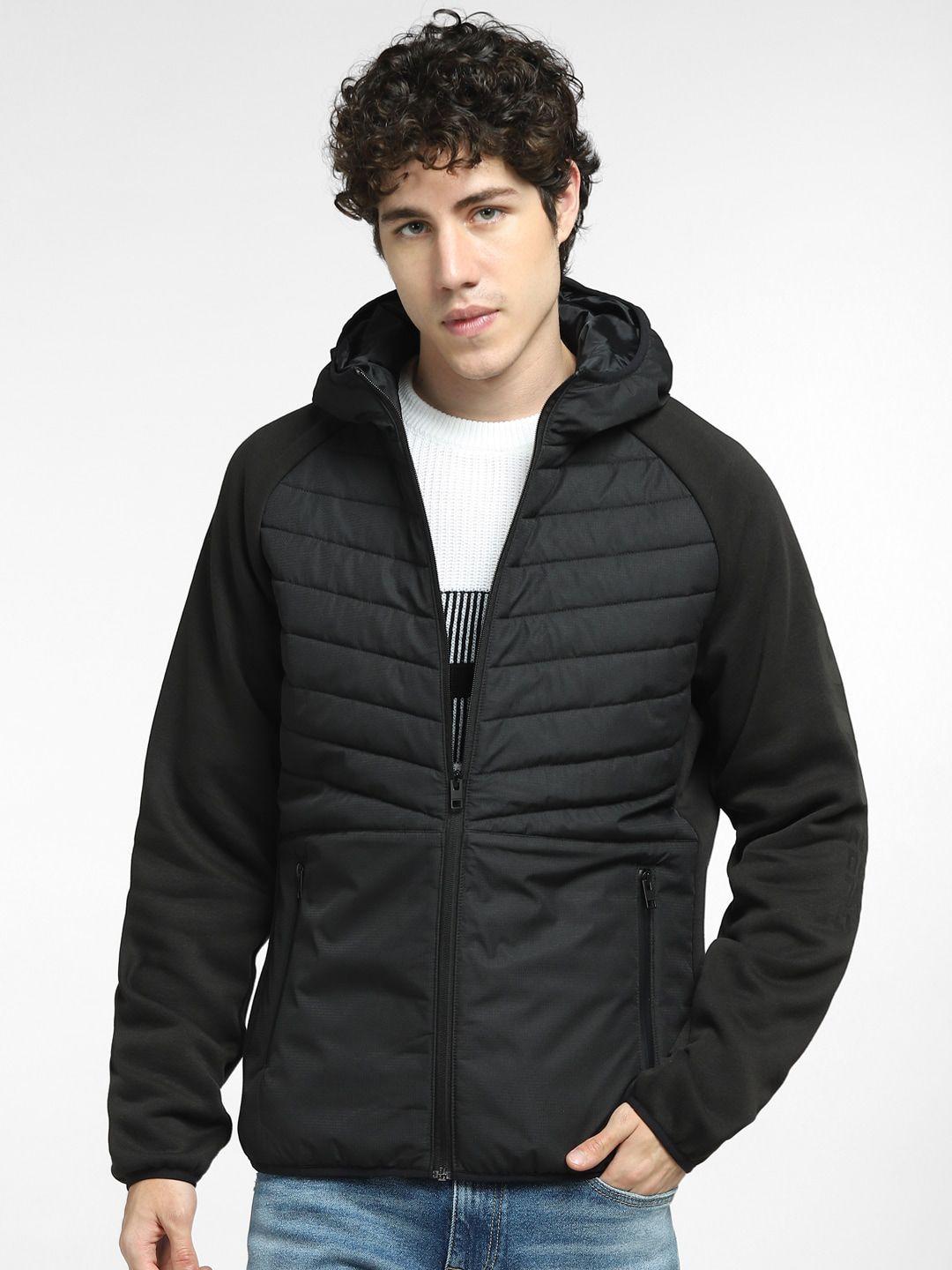 jack & jones men black quilted jacket