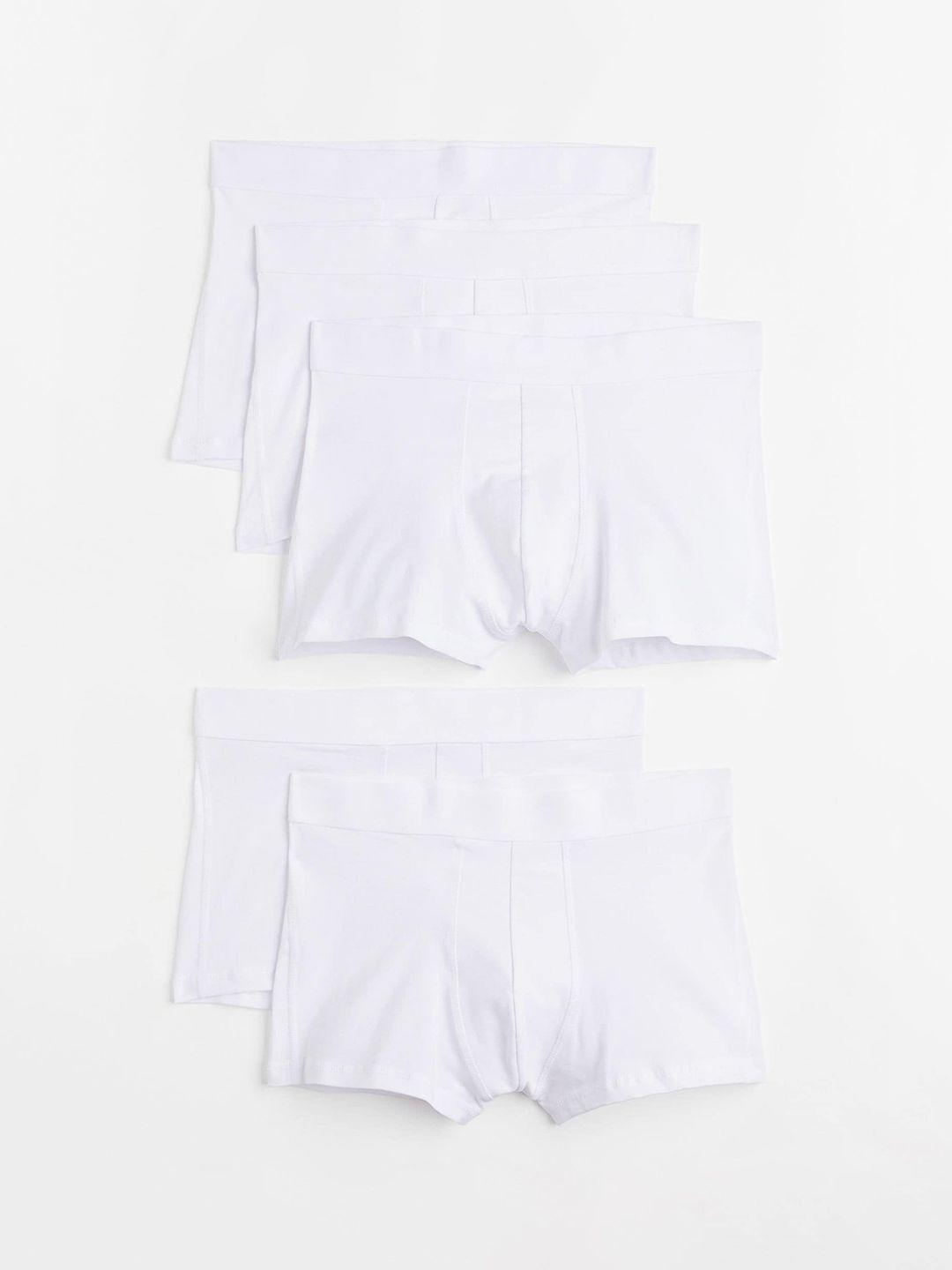 h&m men white 5-pack short trunks