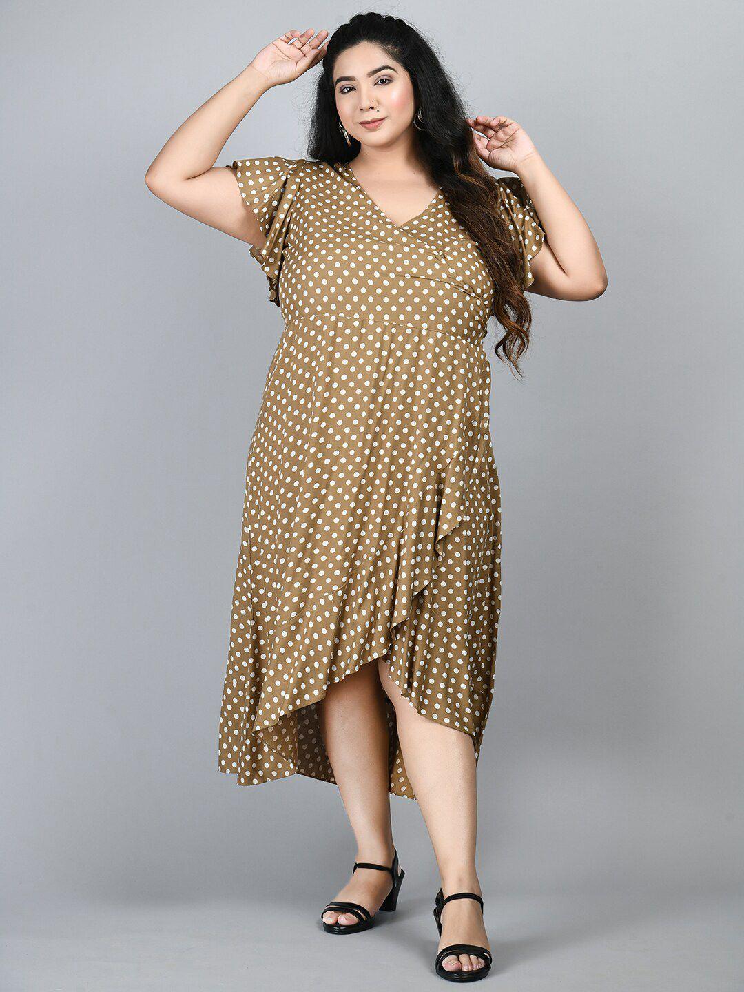 prettyplus by desinoor com beige a-line midi dress