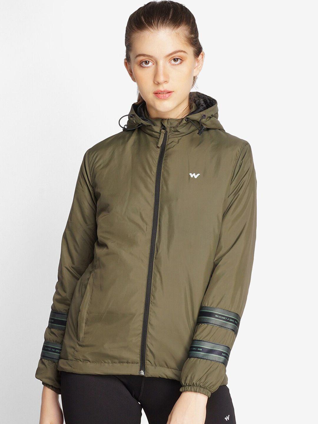 wildcraft women olive green lightweight sporty jacket