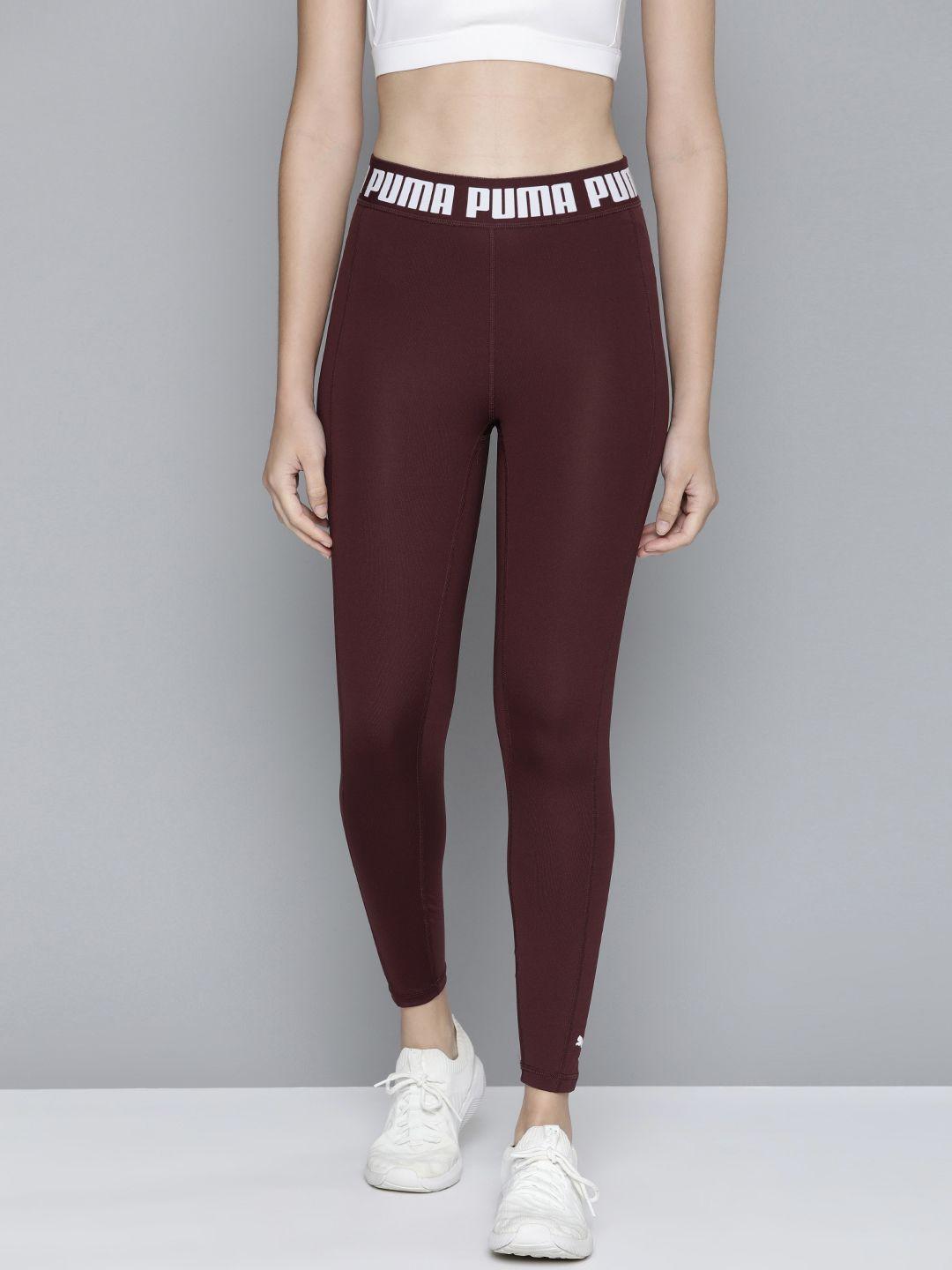 puma women maroon strong high waisted training leggings