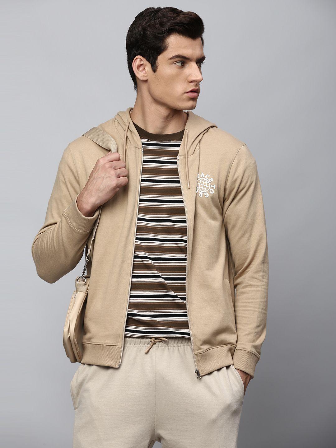 dennis lingo men khaki hooded sweatshirt