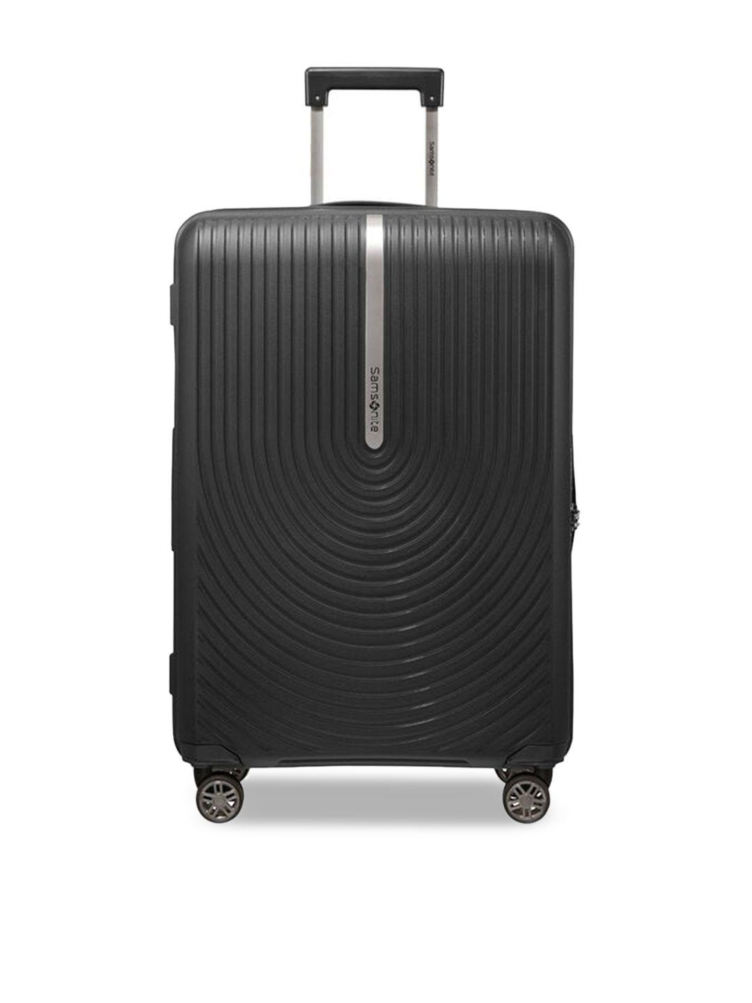 samsonite black textured hard-sided medium trolley bag