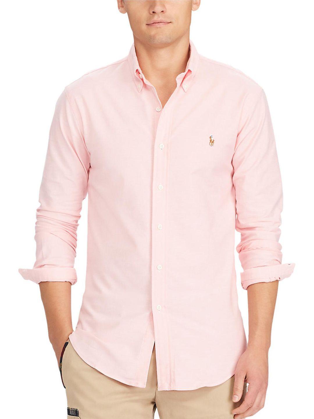 polo ralph lauren men pink slim fit casual shirt