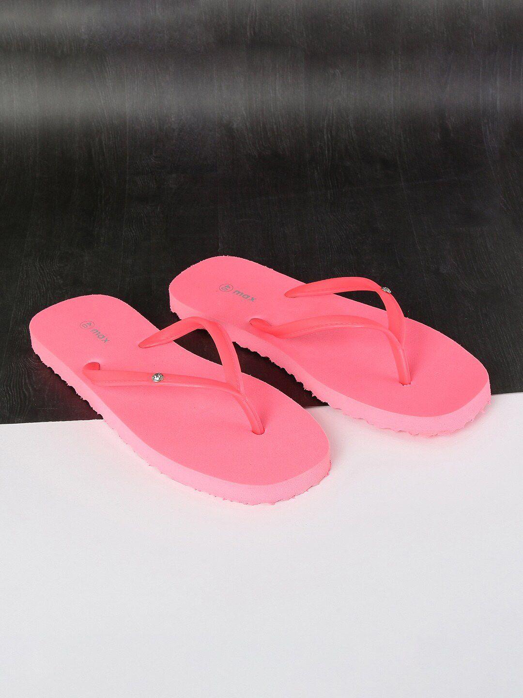 max women fuchsia thong flip-flops