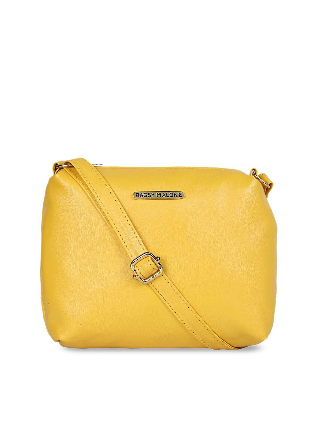 bagsy malone yellow pu bucket sling bag