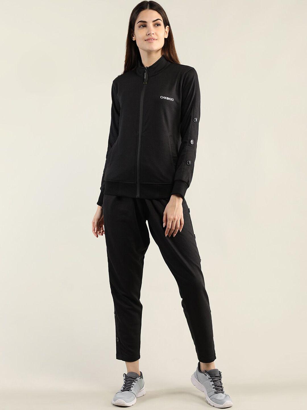 chkokko women black solid co-ords