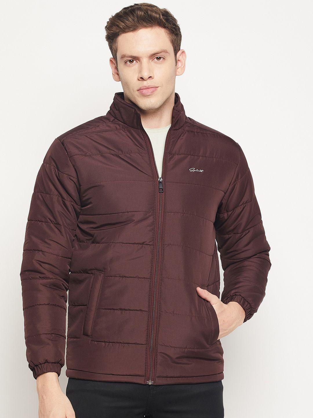 spirit men burgundy windcheater and water resistant puffer jacket