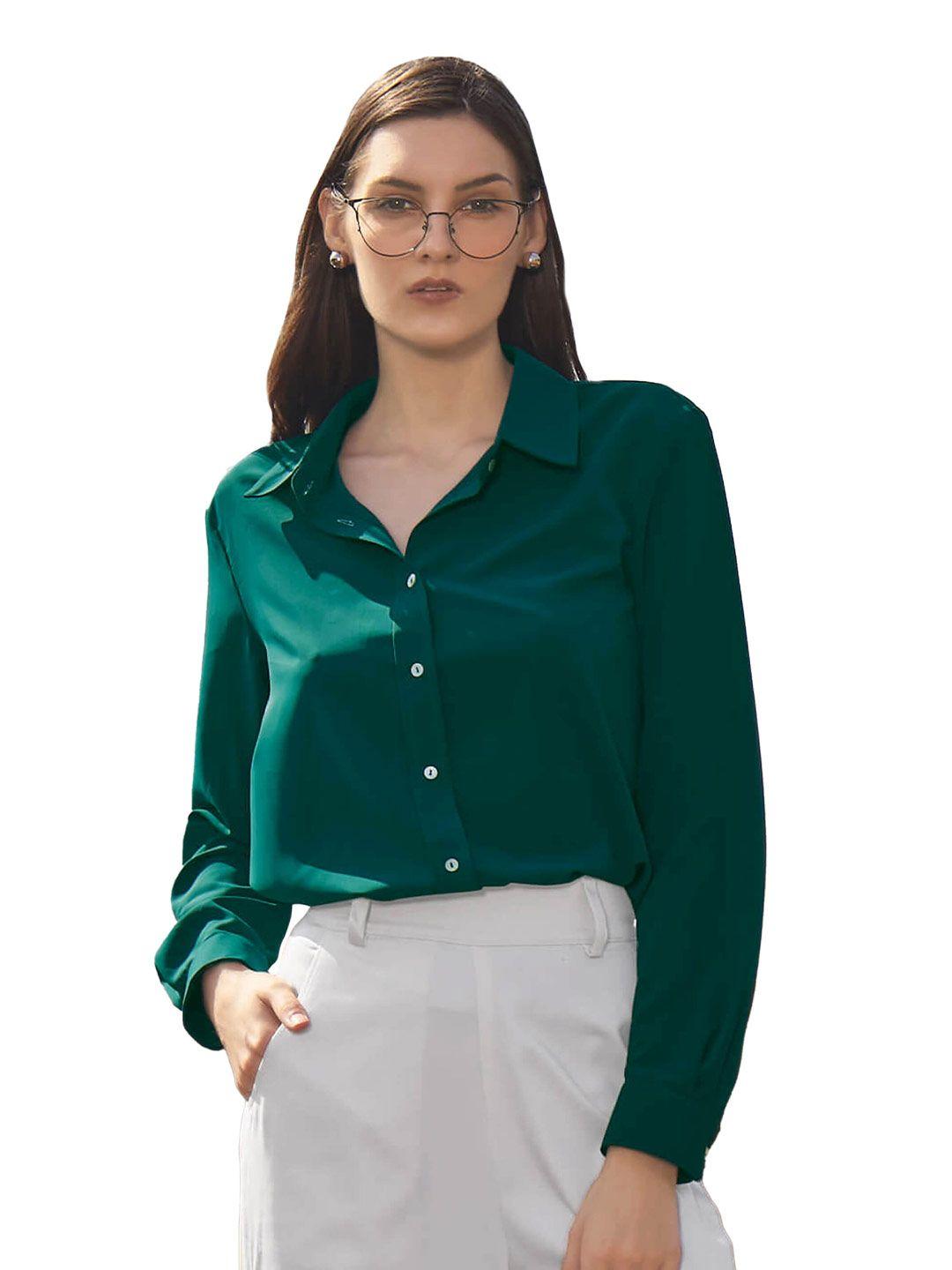 neofaa woman green casual shirt