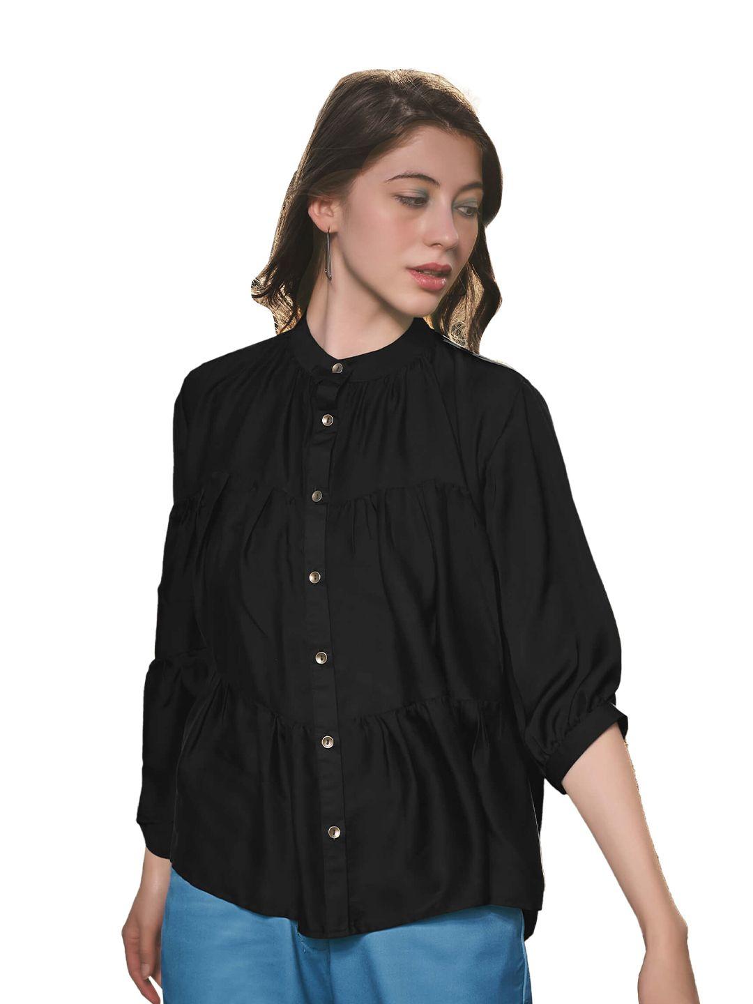 neofaa women black casual shirt