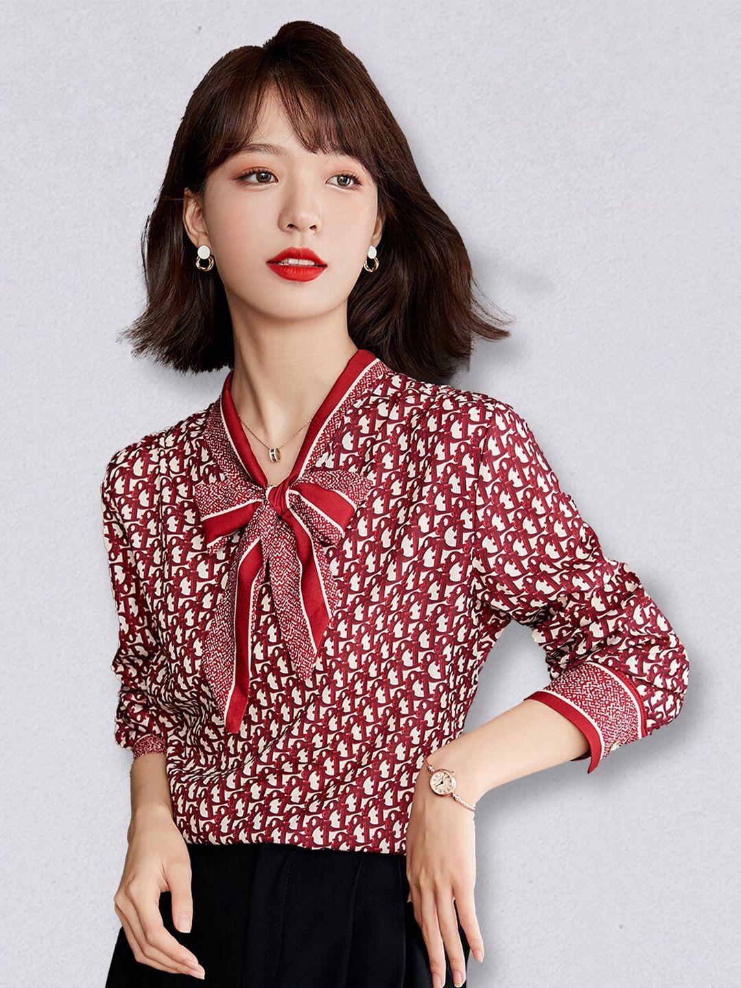 jc collection red print shirt style top