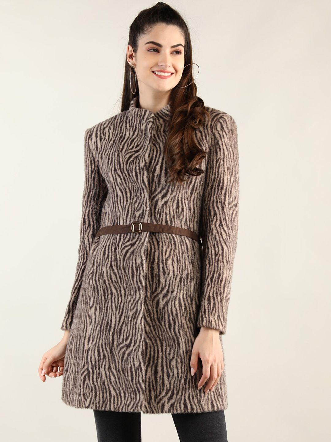 lure urban women brown printed over coats