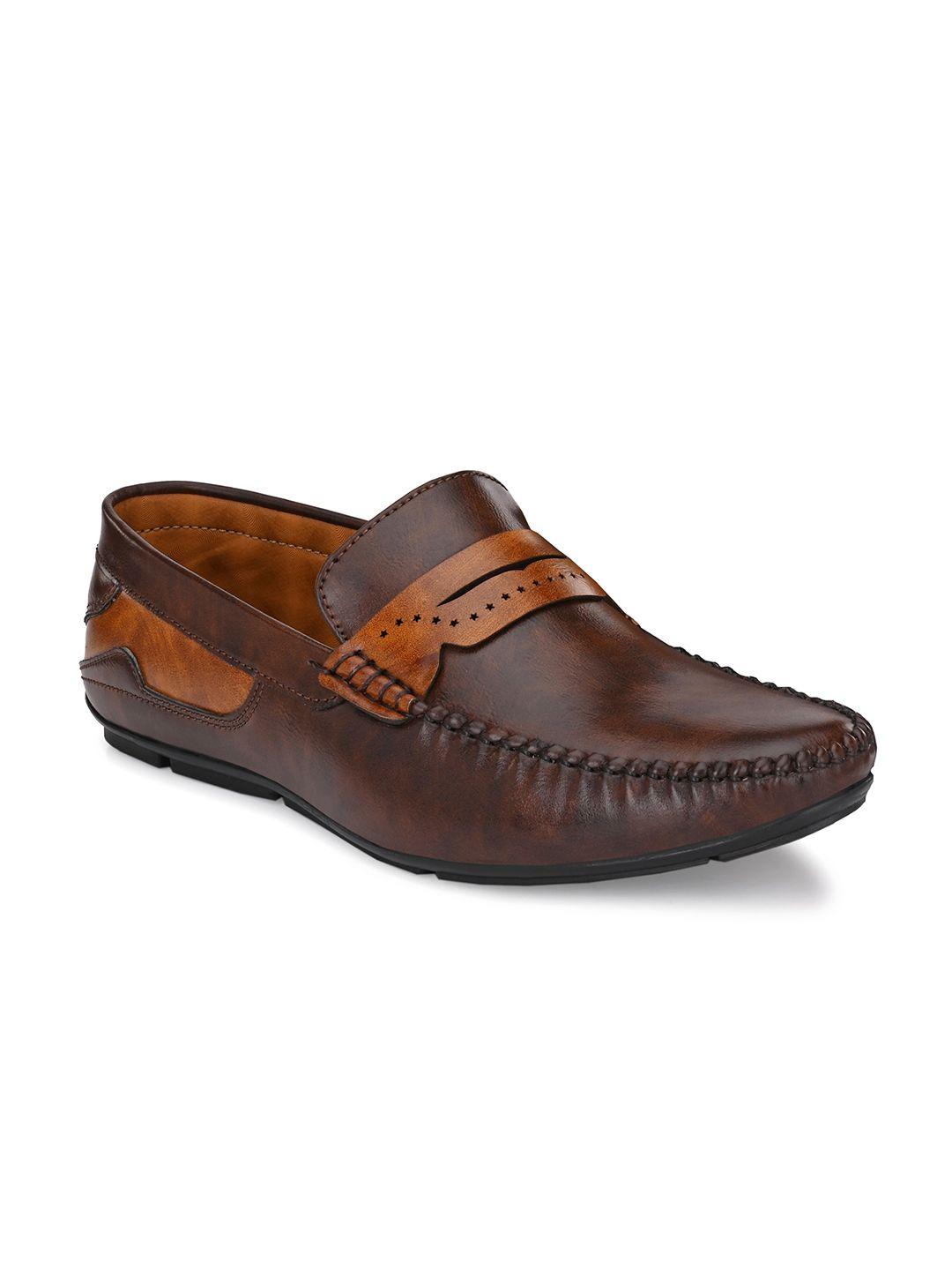 alberto moreno men colourblocked synthetic leather loafers