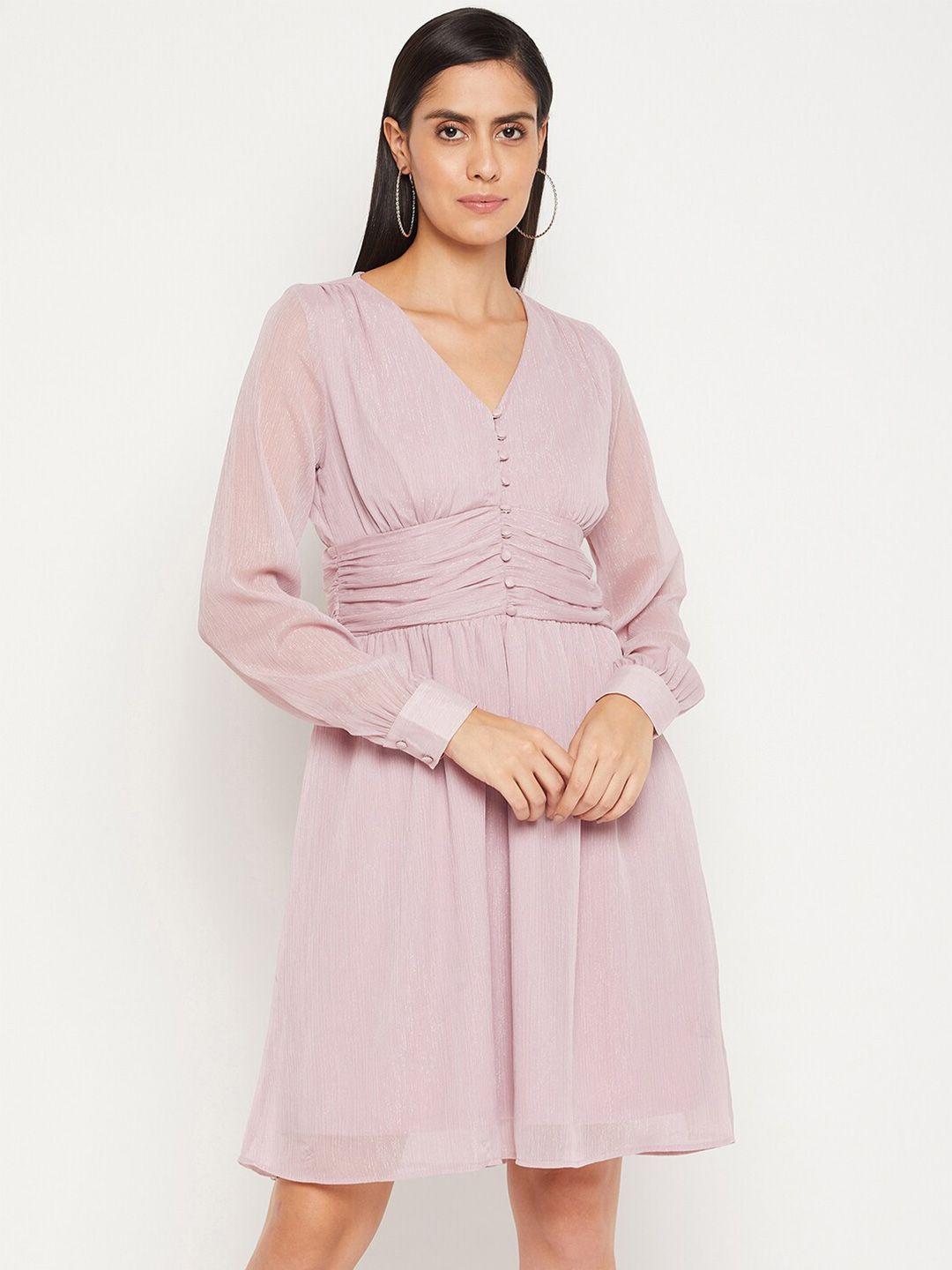 madame women pink solid dress