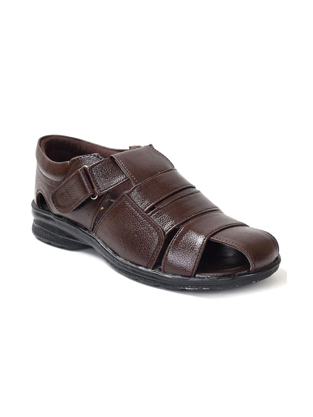 ajanta men brown shoe-style sandals