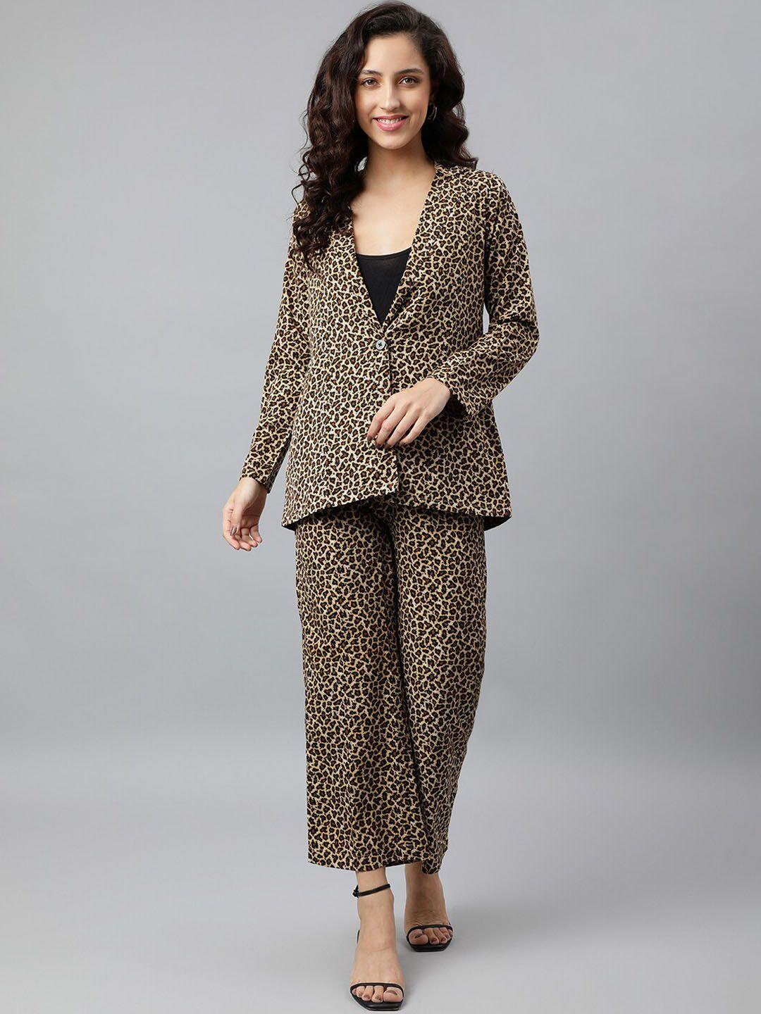 deebaco women brown  printed  co-ords