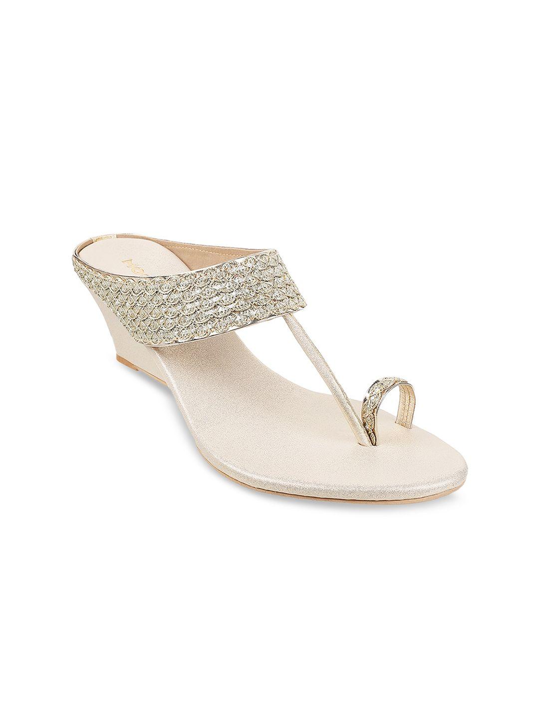 mochi gold-toned wedge sandals